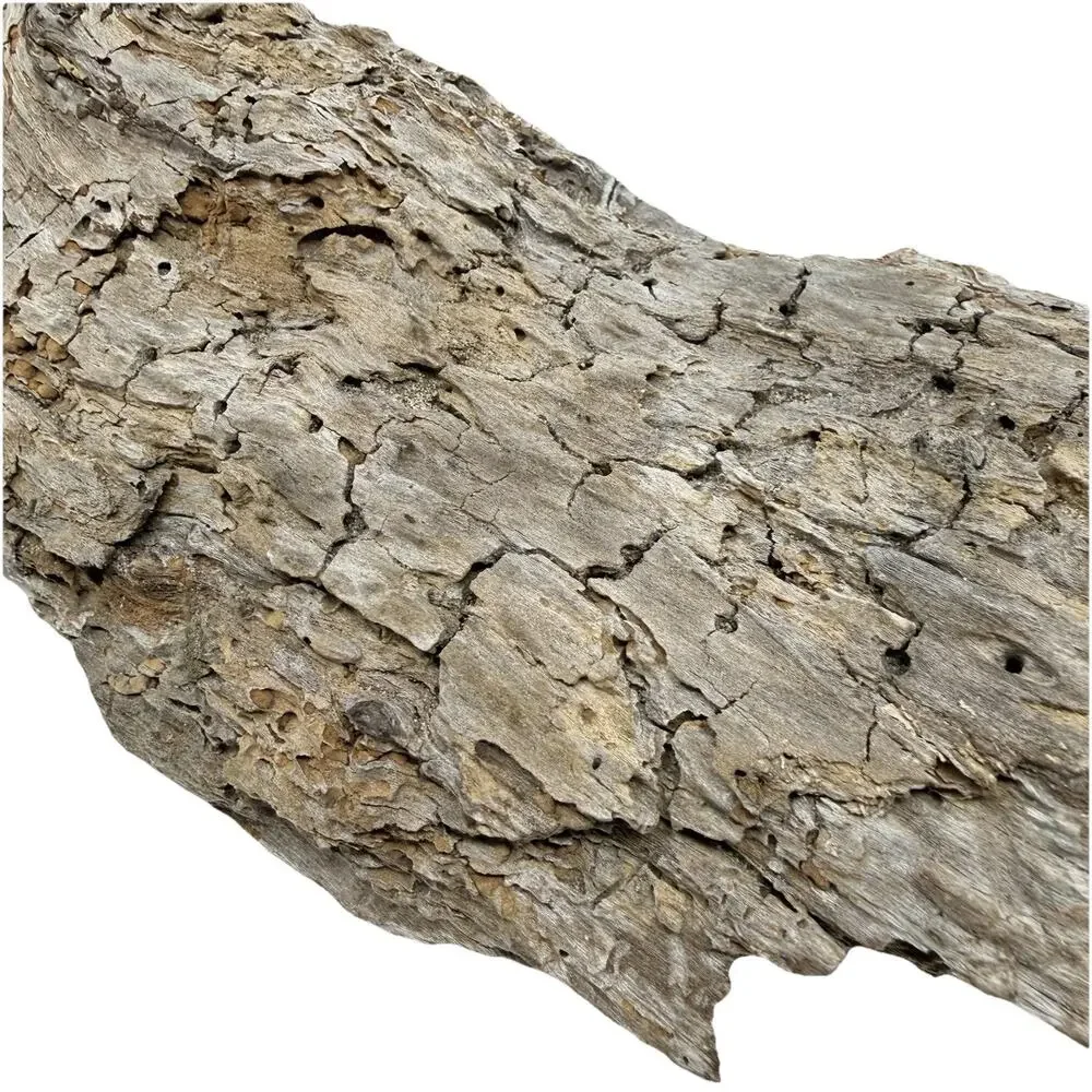 Curved Weathered Driftwood Slab with Deep Texture – Organic Natural Wood Decor